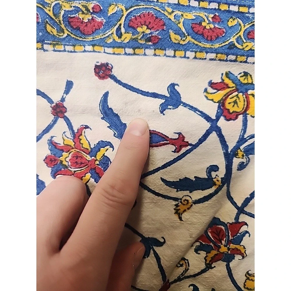 Lot Of‎ 3 Vintage Blue Floral Cloth Napkins